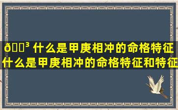 🌳 什么是甲庚相冲的命格特征「什么是甲庚相冲的命格特征和特征」